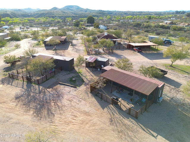 bird's eye view with a mountain view