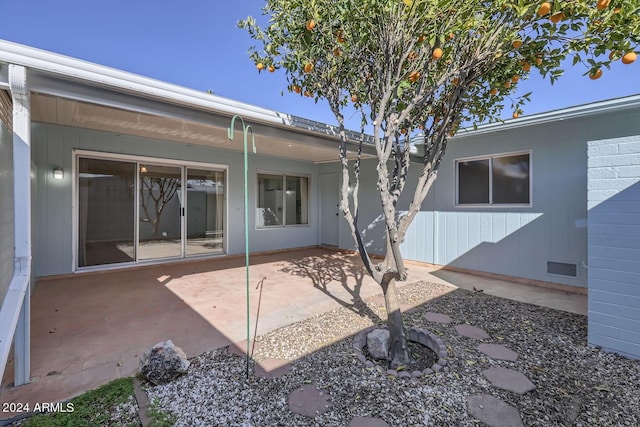back of house with a patio and visible vents