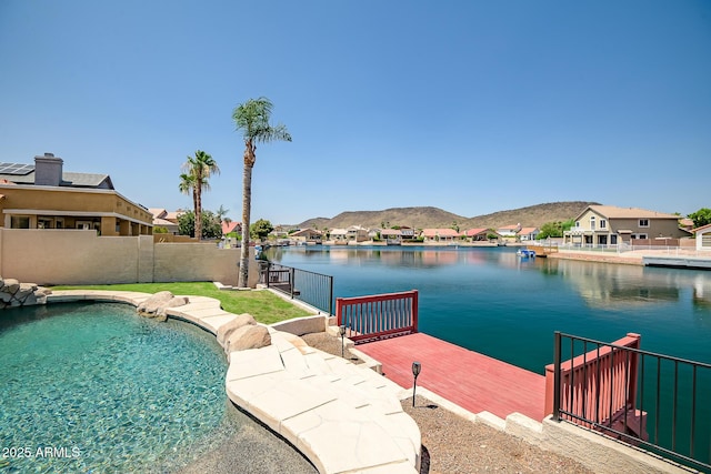 20657 N 56th Ave, Glendale, AZ 85308 - view of swimming pool featuring a water view, a residential view, and a boat dock