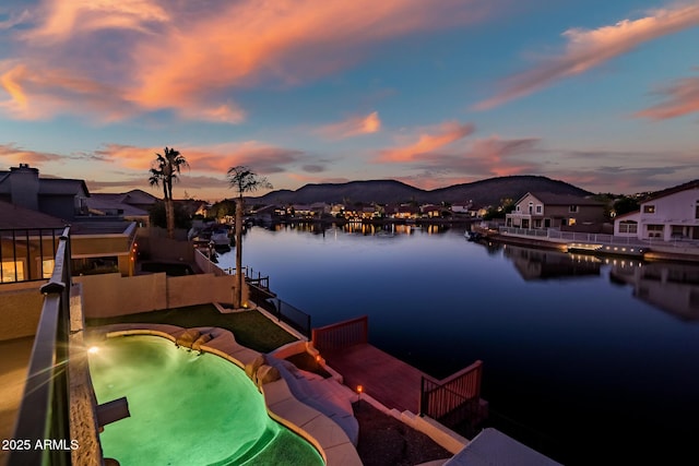 20657 N 56th Ave, Glendale, AZ 85308 - dock area with a water and mountain view, a residential view, and an infinity pool