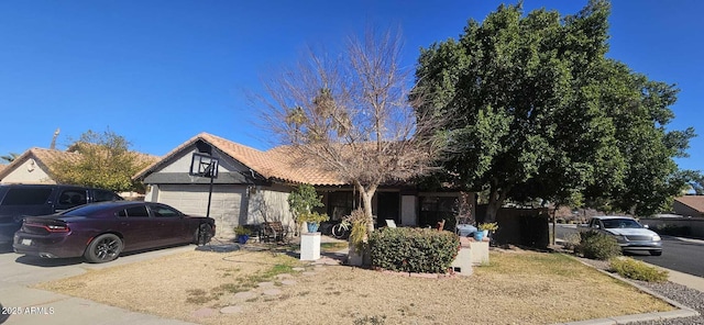 view of front of home with a garage