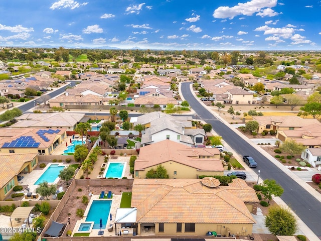 drone / aerial view with a residential view