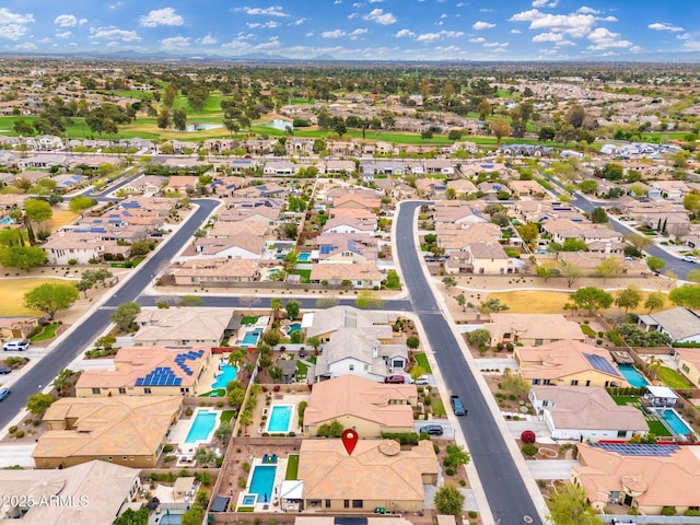 aerial view featuring a residential view