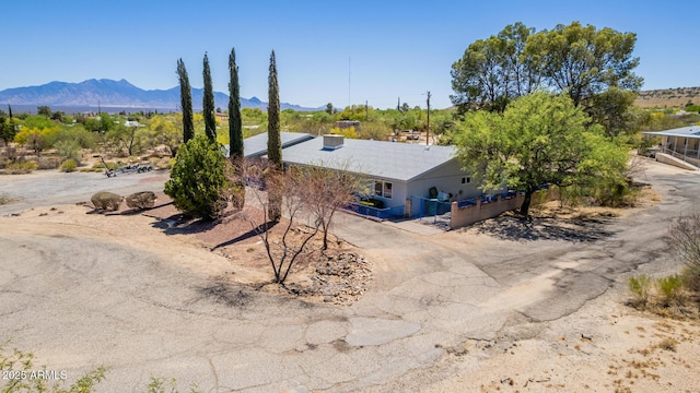 aerial view featuring a mountain view