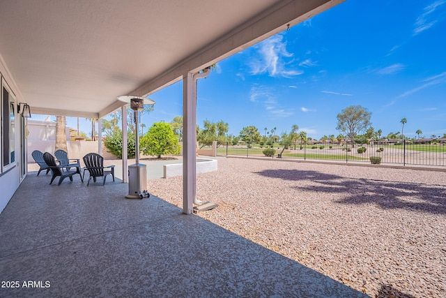 view of patio featuring a fenced backyard