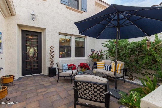 view of patio / terrace featuring an outdoor hangout area