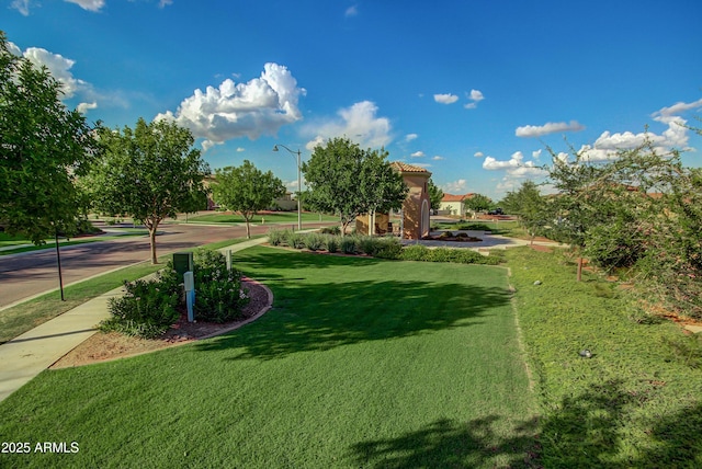 view of home's community featuring a lawn