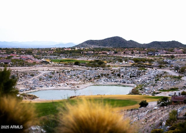 property view of water featuring a mountain view