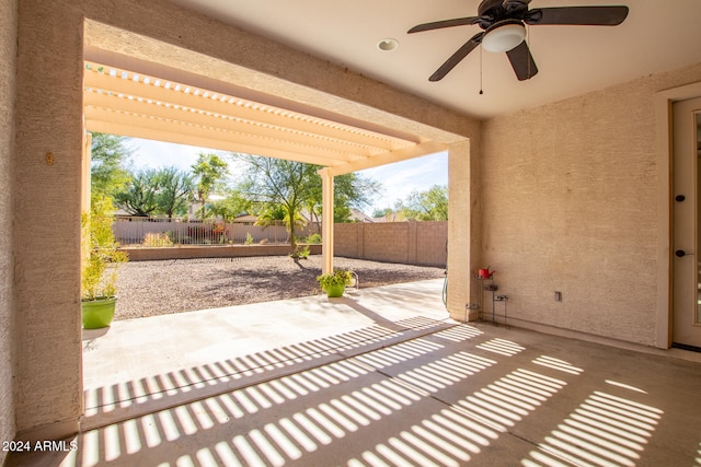 view of patio with ceiling fan