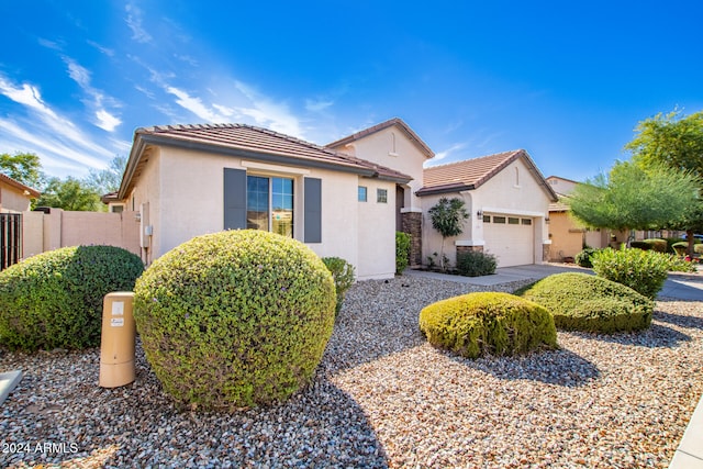 view of property featuring a garage