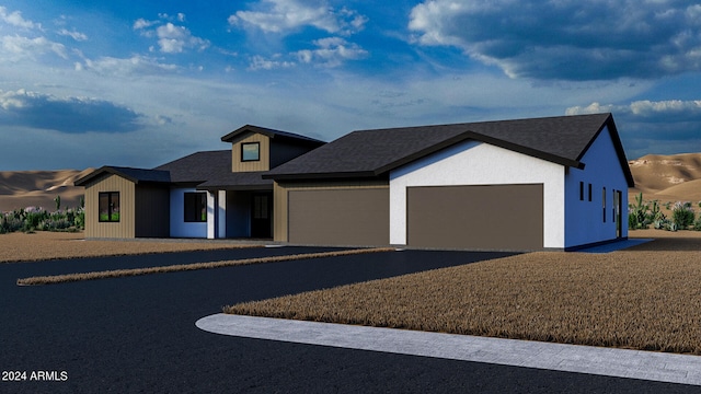 view of front of house featuring a garage