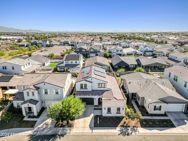 bird's eye view with a mountain view