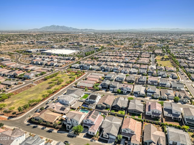 aerial view with a mountain view