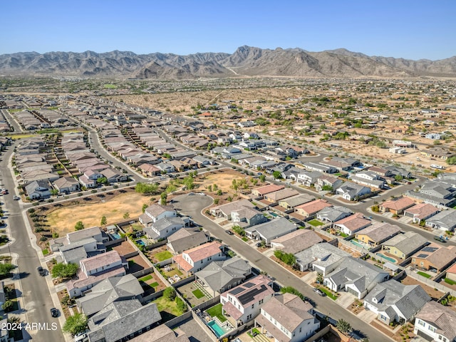 aerial view with a mountain view