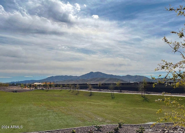 view of mountain feature featuring a rural view