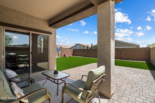 2753 E Fossil Ridge Rd, Phoenix, AZ 85050 - fenced backyard featuring a patio area