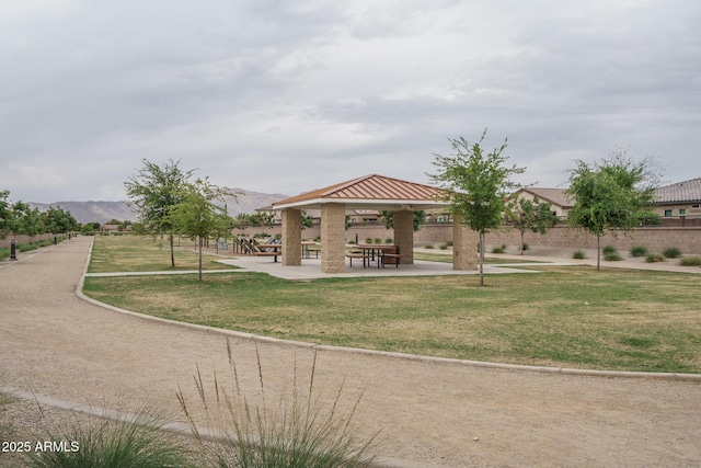 8513 N 172nd Ln, Waddell, AZ 85355 - view of community with a yard, a mountain view, and a gazebo