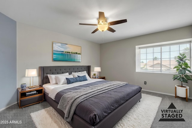 2340 W Myrtle Dr, Chandler, AZ 85248 - carpeted bedroom with baseboards and ceiling fan