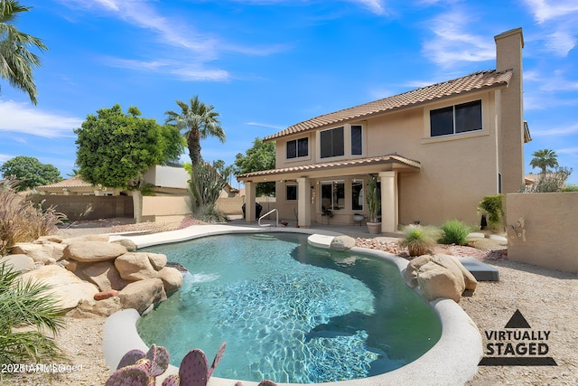 2340 W Myrtle Dr, Chandler, AZ 85248 - view of pool featuring a fenced in pool, a fenced backyard, and a patio area