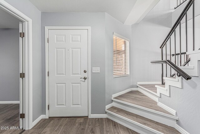 10440 E Osage Ave, Mesa, AZ 85212 - entrance foyer featuring wood finished floors, stairs, and baseboards