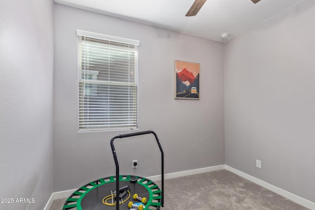 16750 W Evergreen Rd, Waddell, AZ 85355 - recreation room featuring baseboards, carpet flooring, and ceiling fan