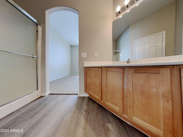 bathroom featuring hardwood / wood-style floors