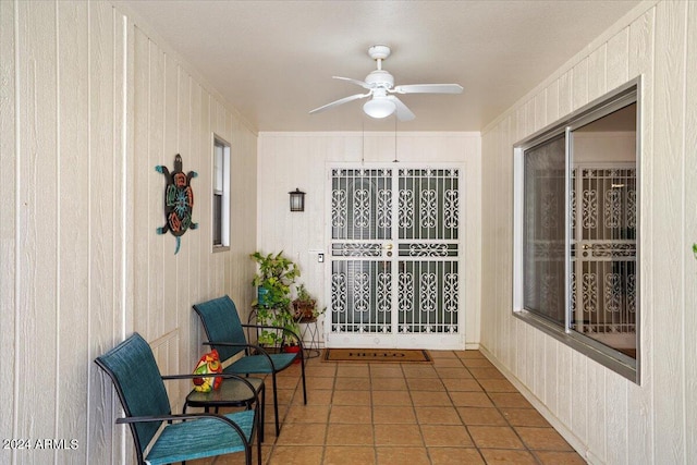 view of patio with ceiling fan