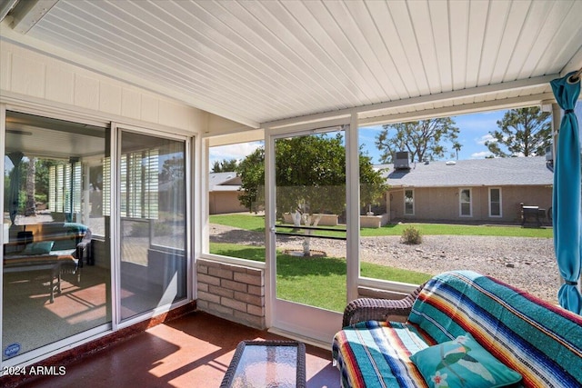 sunroom with plenty of natural light