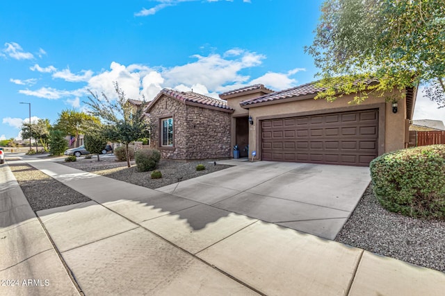 view of front of house with a garage