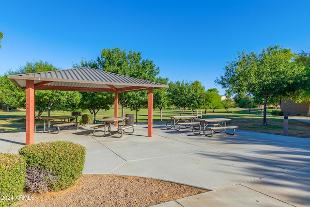 view of community with a gazebo