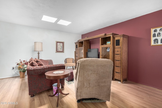 living room with hardwood / wood-style floors