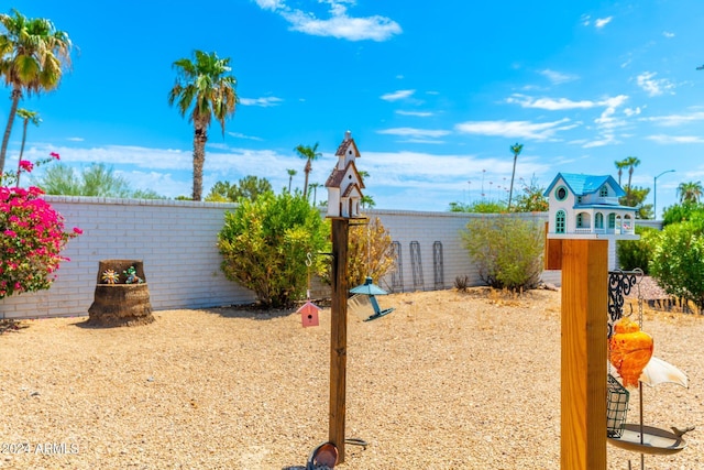 view of yard with fence