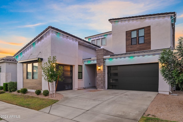 contemporary house with a garage