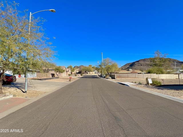 view of road with a mountain view