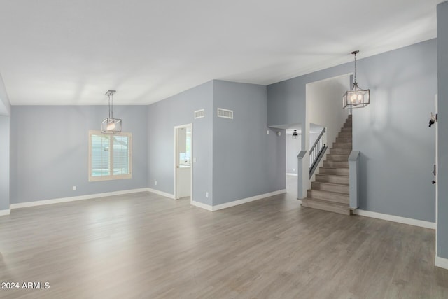 interior space with hardwood / wood-style floors