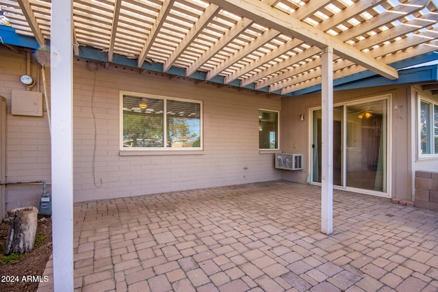 view of patio featuring a pergola