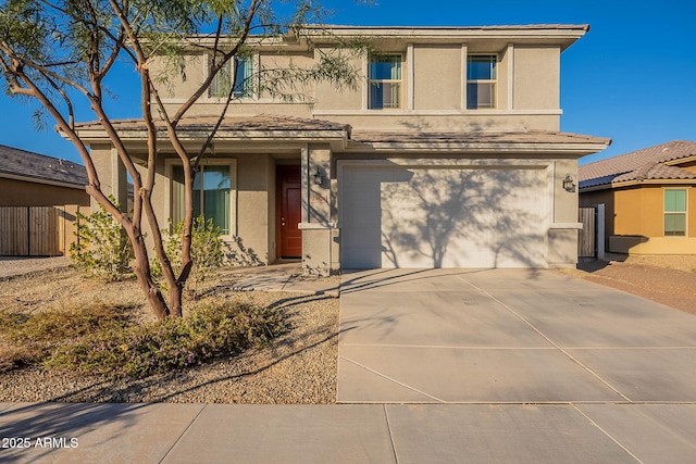 view of front of house with a garage