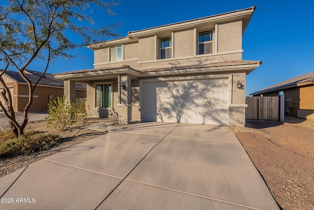 view of front of home featuring a garage