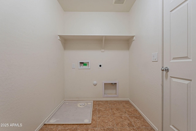 clothes washing area featuring washer hookup, gas dryer hookup, and hookup for an electric dryer