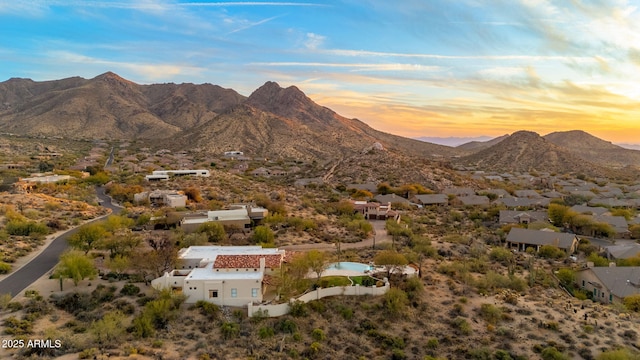 view of mountain feature with a residential view