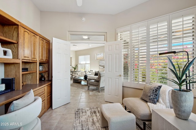 interior space featuring light tile patterned floors