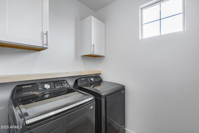 21241 E Superstition Dr, Queen Creek, AZ 85142 - clothes washing area with cabinet space and washing machine and dryer