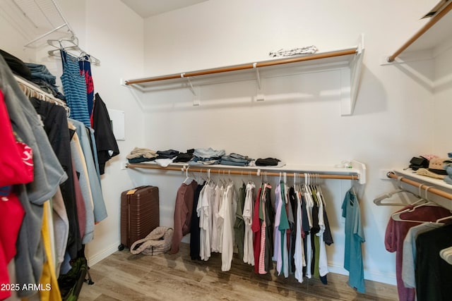 spacious closet featuring wood finished floors