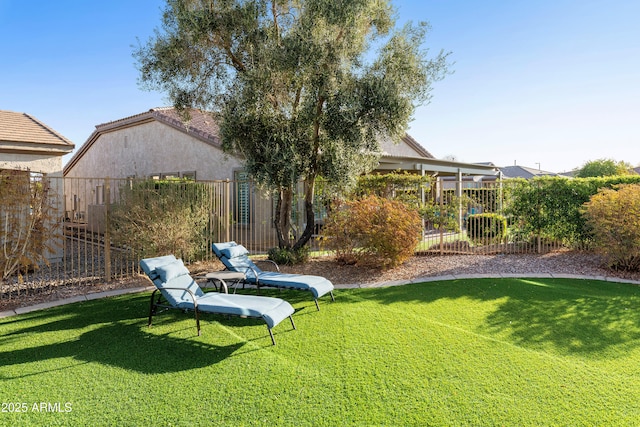 view of yard featuring fence