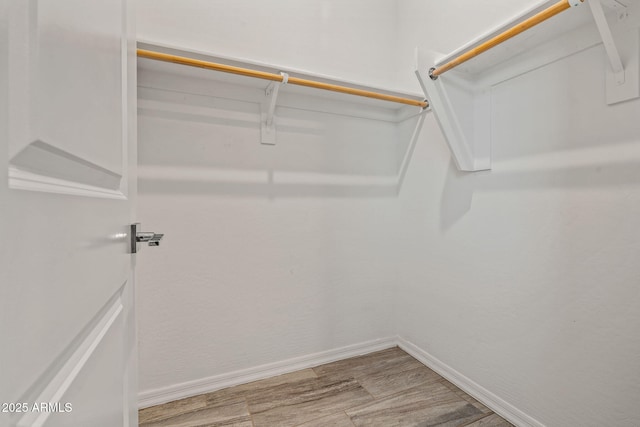 walk in closet featuring light wood-style flooring