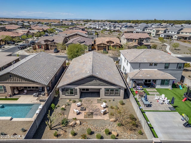 bird's eye view with a residential view