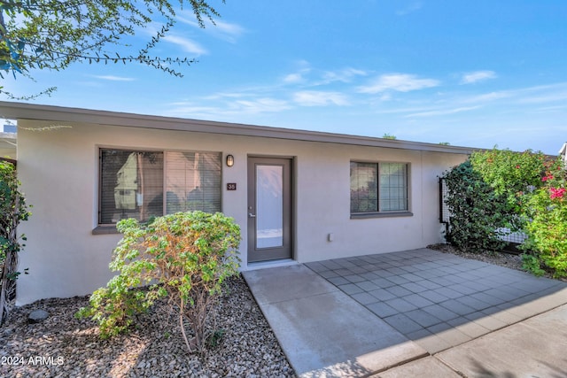 view of front of home with a patio area