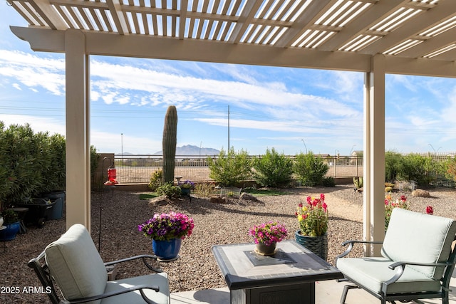 view of patio with a pergola