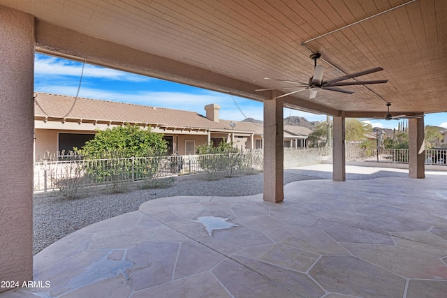 view of patio / terrace with ceiling fan