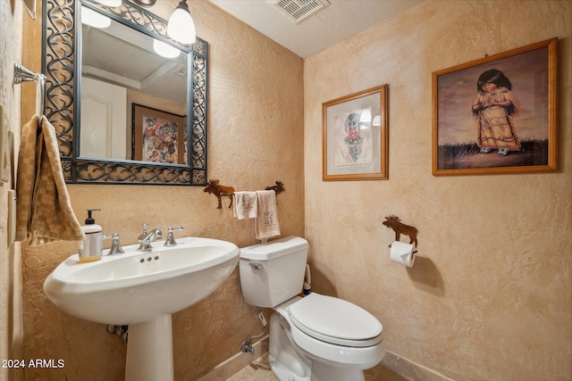 25210 N 90th Way, Scottsdale, AZ 85255 - half bath featuring a textured wall and toilet